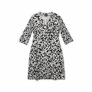 Sinequanone Dress in Ivory Pattern on Black, Size 8